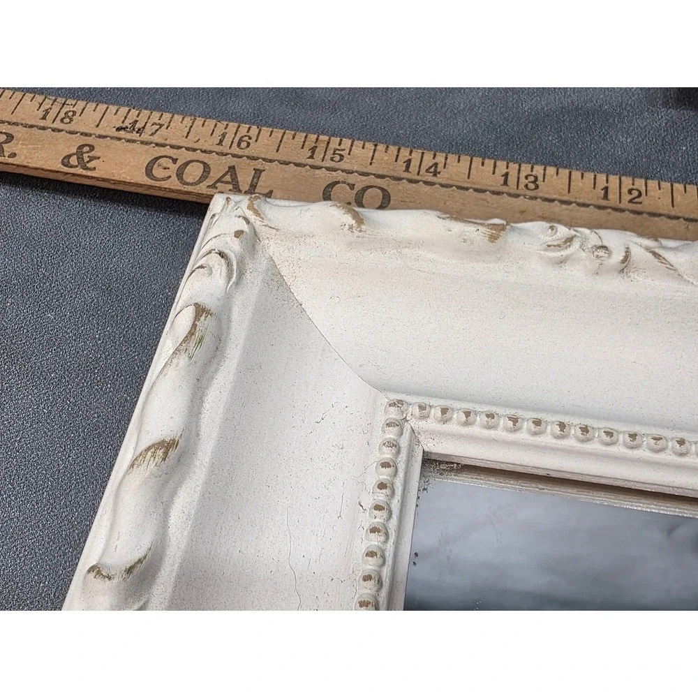 Vintage The Big Picture Custom Framed Mirrors Set of 2 Cream Distressed Ornate